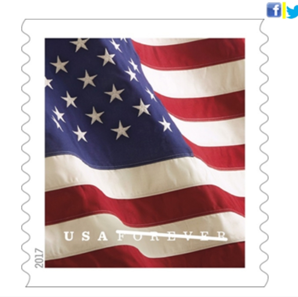Forever Stamps 1 Roll Of 100 First Class USPS Stamp 2017 U.S. Flag Photo Postage - Picture 3 of 7